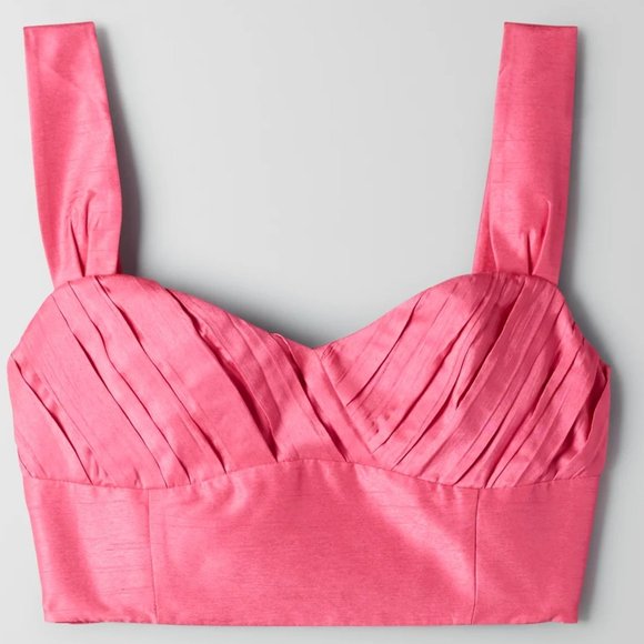 Aritzia Wilfred Rhapsody Blouse Crop Top Size 8 in Electron Fuchsia - Picture 3 of 11